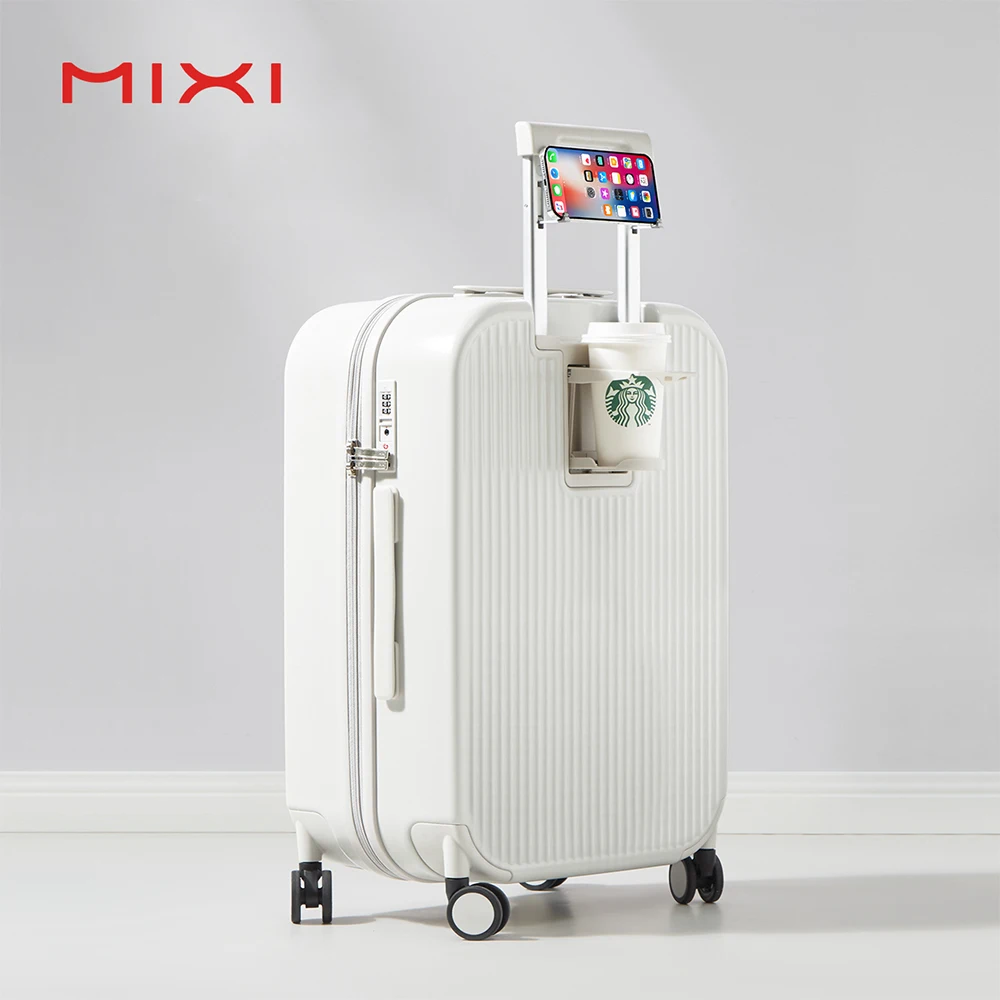 Mixi Multifunction Suitcase USB Charge Port Hard Case Aluminum Trolley Suitcase Travelling Luggage Set