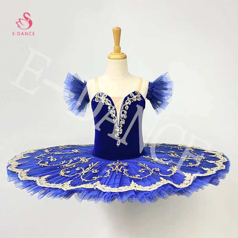 T0642 Kids Professional Adjustable Sizing Blue Ballet Tutu Costumes