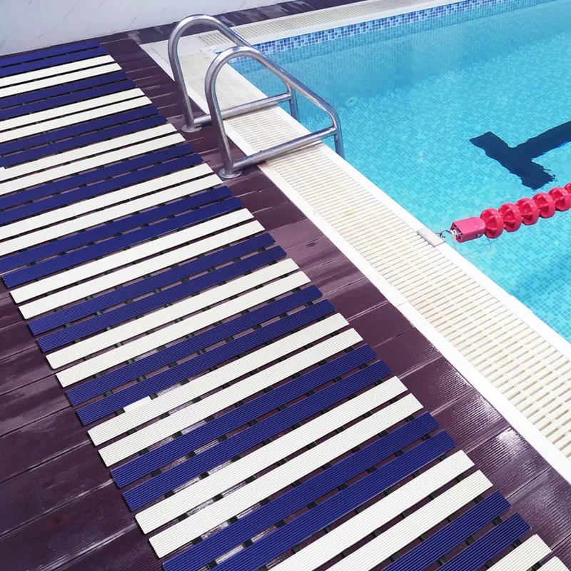 Anti bacterial mildew resistant pvc stripe rubber bathroom mat for inside shower
