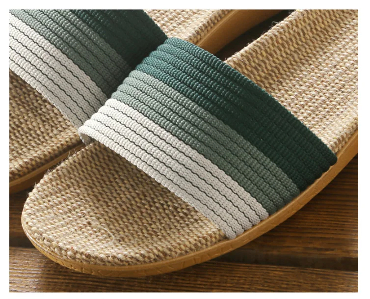 New style couple indoor slippers wooden floor cotton linen slippers non-slip men  women thick sole summer wholesale zapatillas