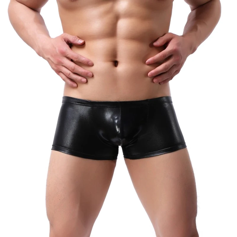 RAINBOW 2020 New OEM/ODM 18 gay Patent leather  underwear box for man mens inner wear sexy mens briefs boxer shorts