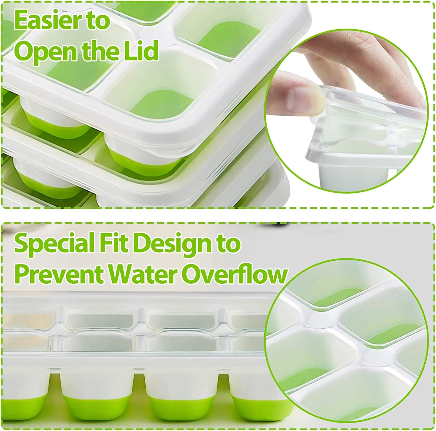 XX   Easy to demould Christmas mold 14 hole silicone ice tray with detachable cover