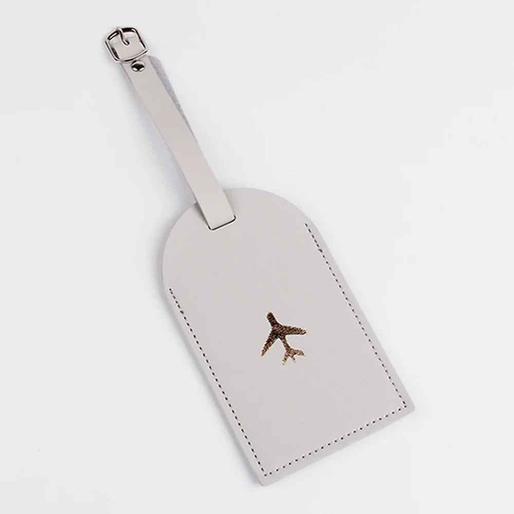 BSBH Simple Logo Solid Color Smooth Soft Pu Leather Luggage Tag Privacy Protection Adjustable Luggage Tag