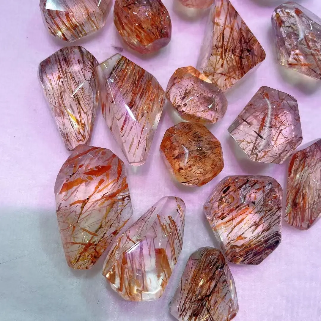 Natural black gold super seven free form stone for  jewelry