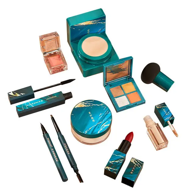 Подарочные наборы для макияжа, тушь для губ, рассыпчатая пудра, все в одном, оптовая продажа