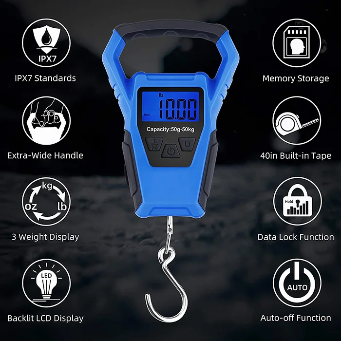 Цифровые весы J & R 110 фунтов привлекательные Спортивные товары для улицы водостойкие цифровые рыболовные
