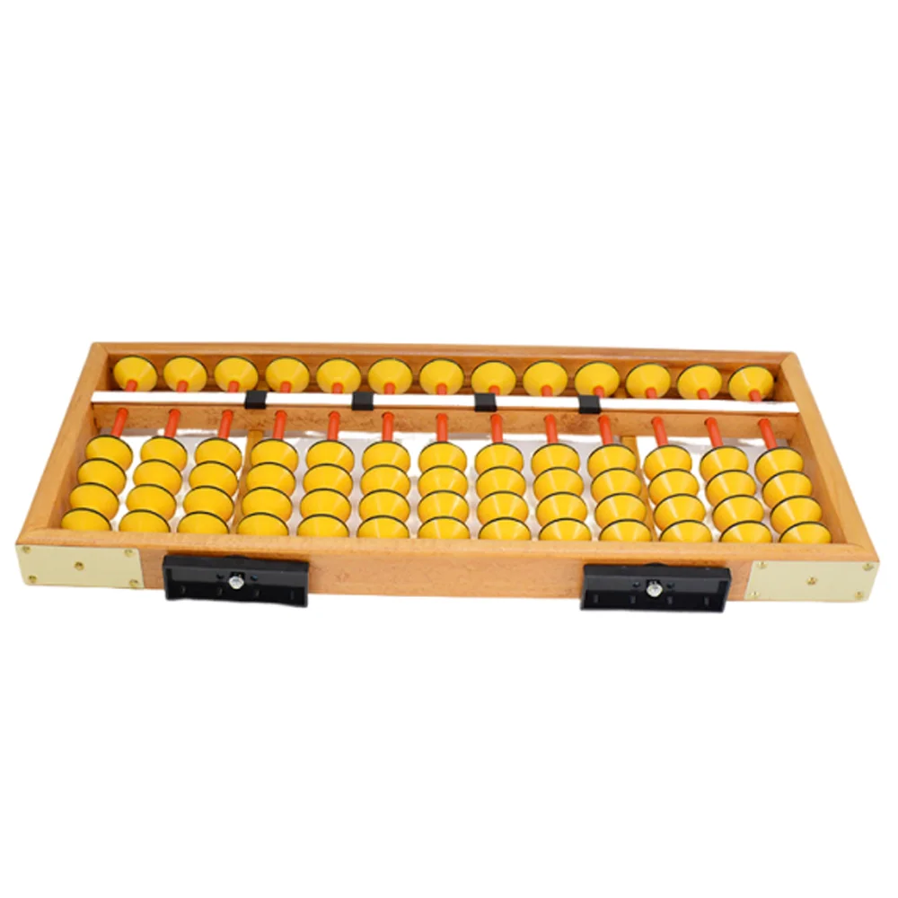 Multifunctional school tools 13 rods non-slip ABS plastic beads wooden frame teaching math big teacher abacus soroban for sale