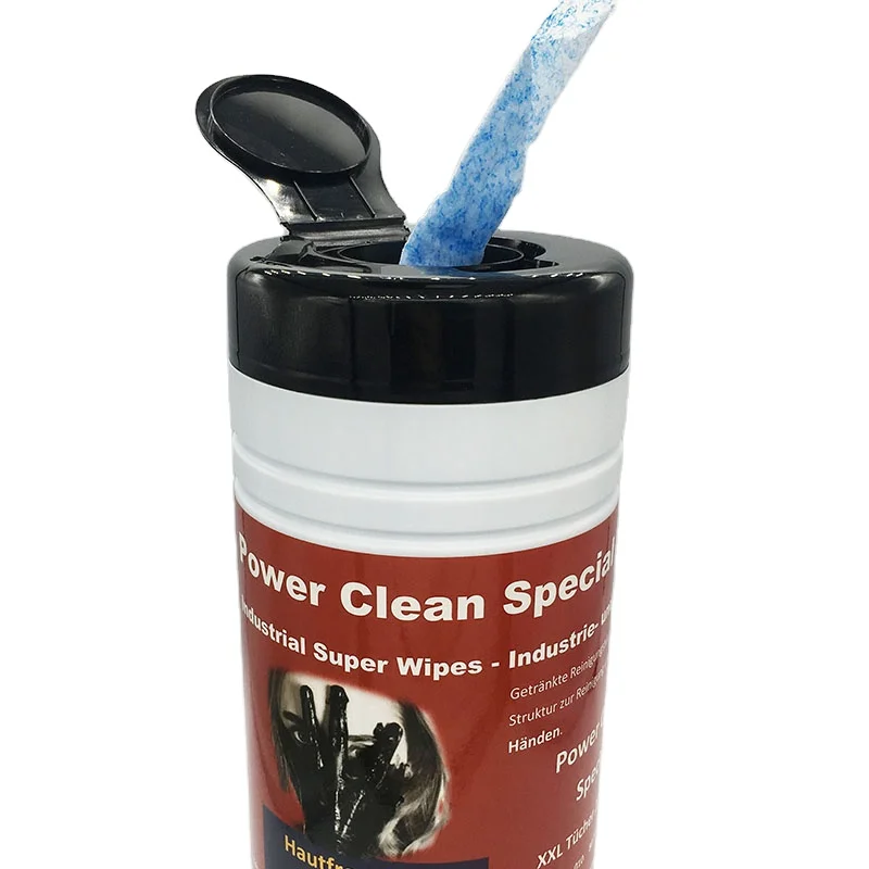 Custom Cleaning Hand Wet Wipes Barrel Heavy Duty Nonwoven Industrial Big Wipes In Bucket heavy duty