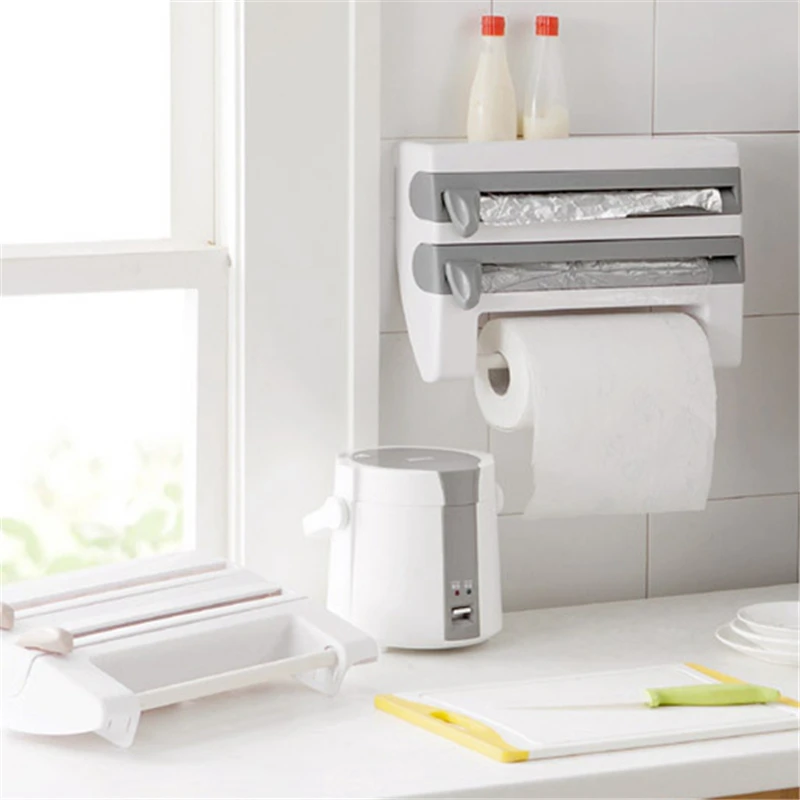 Kitchen Paper Holder Hanger Tissue Roll Towel Rack Bathroom Toilet Sink Door Hanging Organizer Storage Hook Holder Rack
