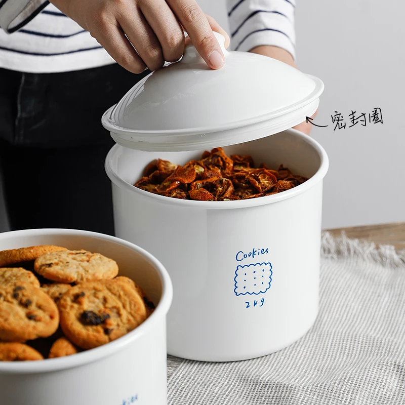 SHIMOYAMA Imitation Ceramic White Color Airscape Milk Powder Coffee and Cookie Storage Canister Box Jar With Sealed lids