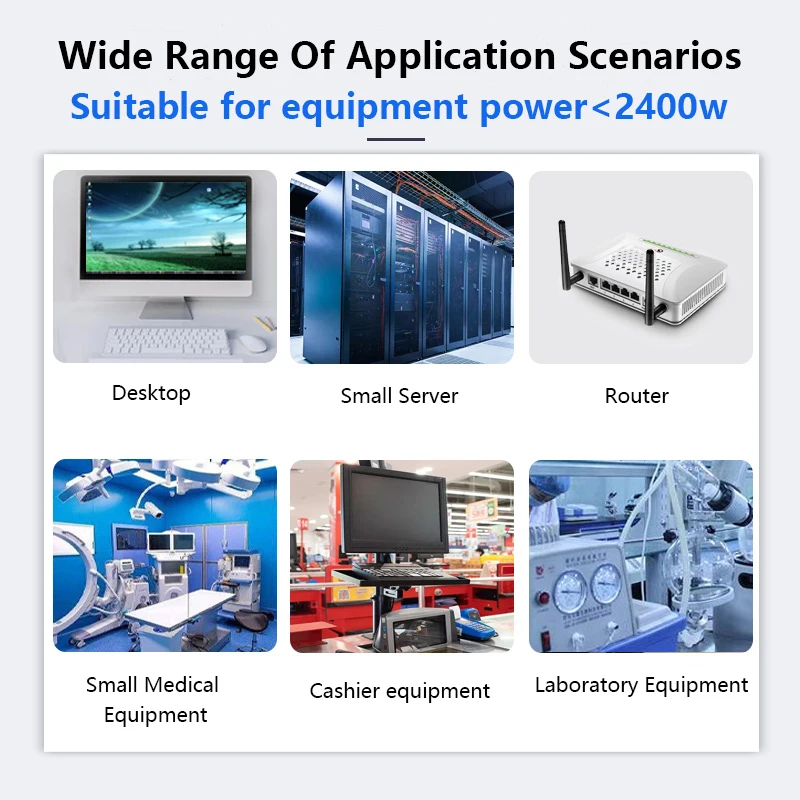 Chengwen 1000VA 800W High Frequency Online UPS Uninterrupted Power Supply for Desktop Computer PC 50Hz and 60Hz Frequency