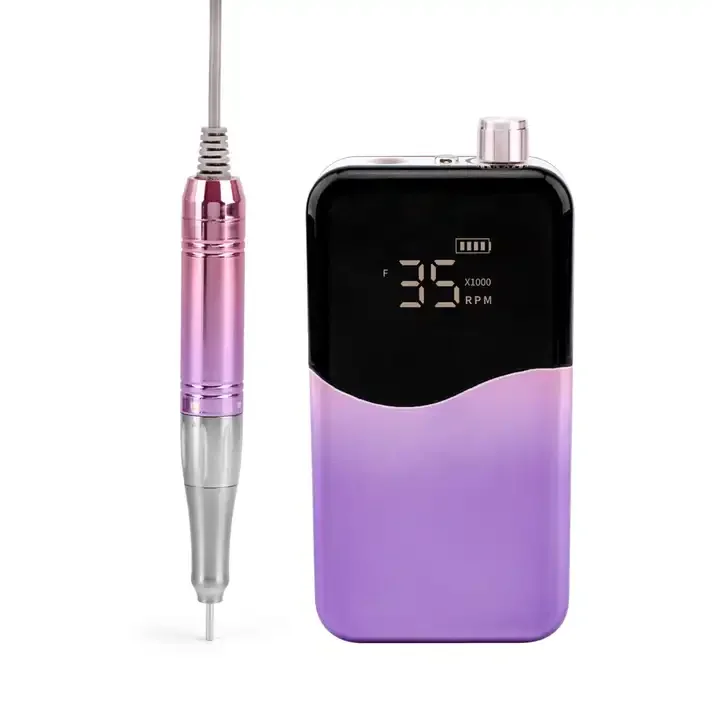 Hot  Electric Strong Acrylic Nail E-File Machine Bit Set Rechargeable Portable Cordless Professional Manicure Nail Drill 35000
