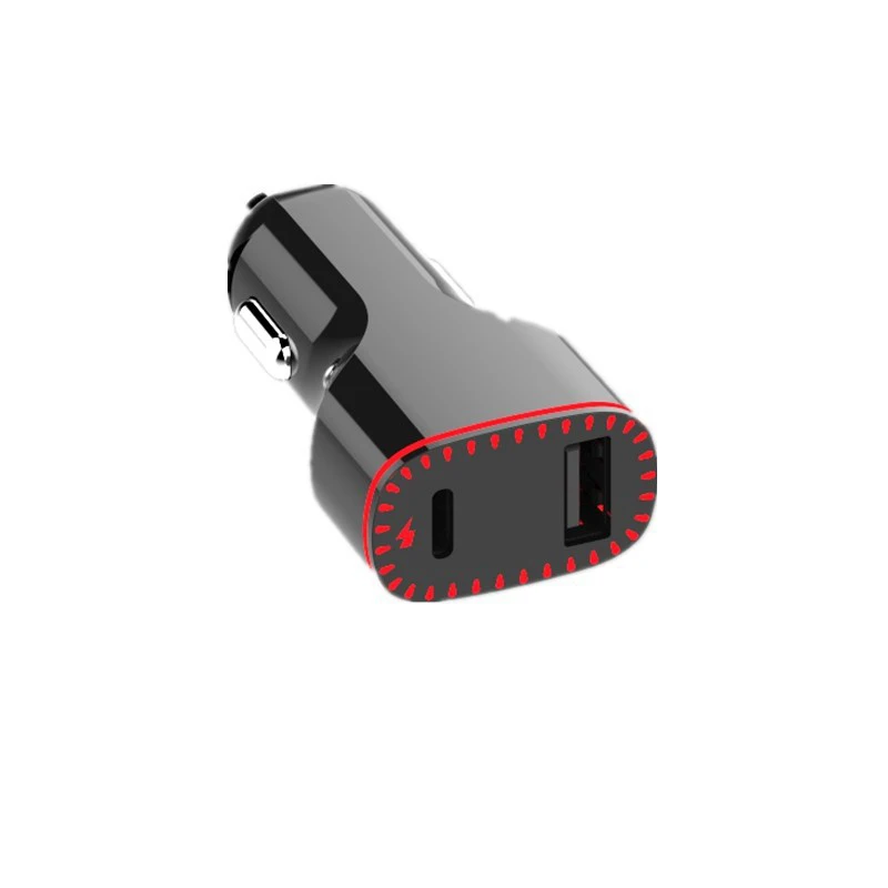  Высокое качество PD 30W QC3.0 быстрое автомобильное зарядное устройство двойной USB A порт со светодиодным индикатором для поставщика мобильных