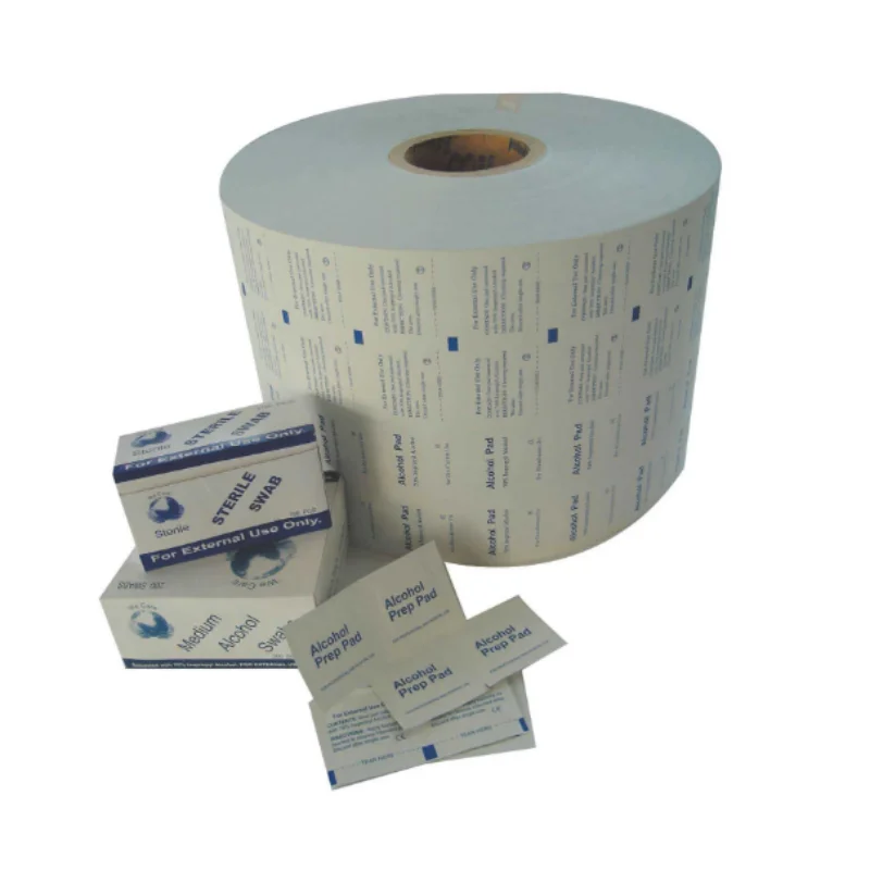 Hot Selling Printed Aluminum Foil Laminating  Paper roll for BZK Wipes Alcohol Prep Pad Medical Packaging