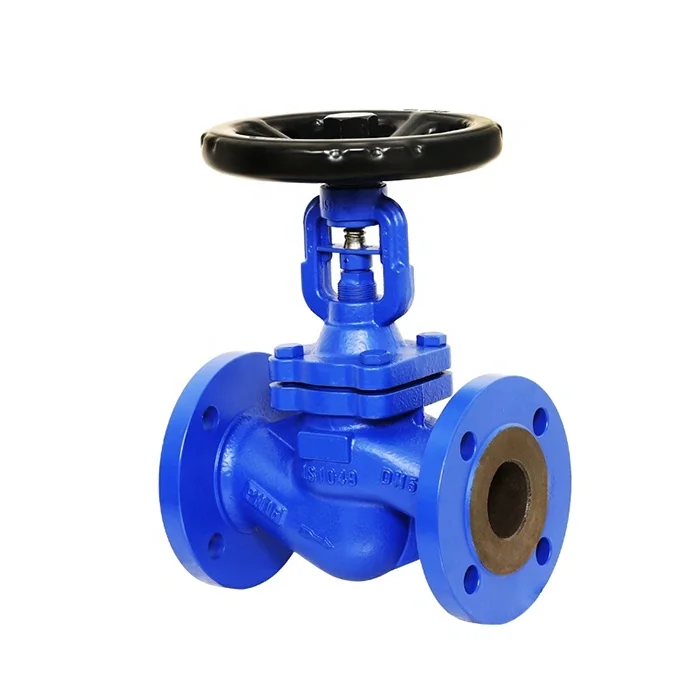 DIN JIS mss sp85 Standard Cast Iron GGG50 Bellow Seal Hand Wheel Straight Globe Valve