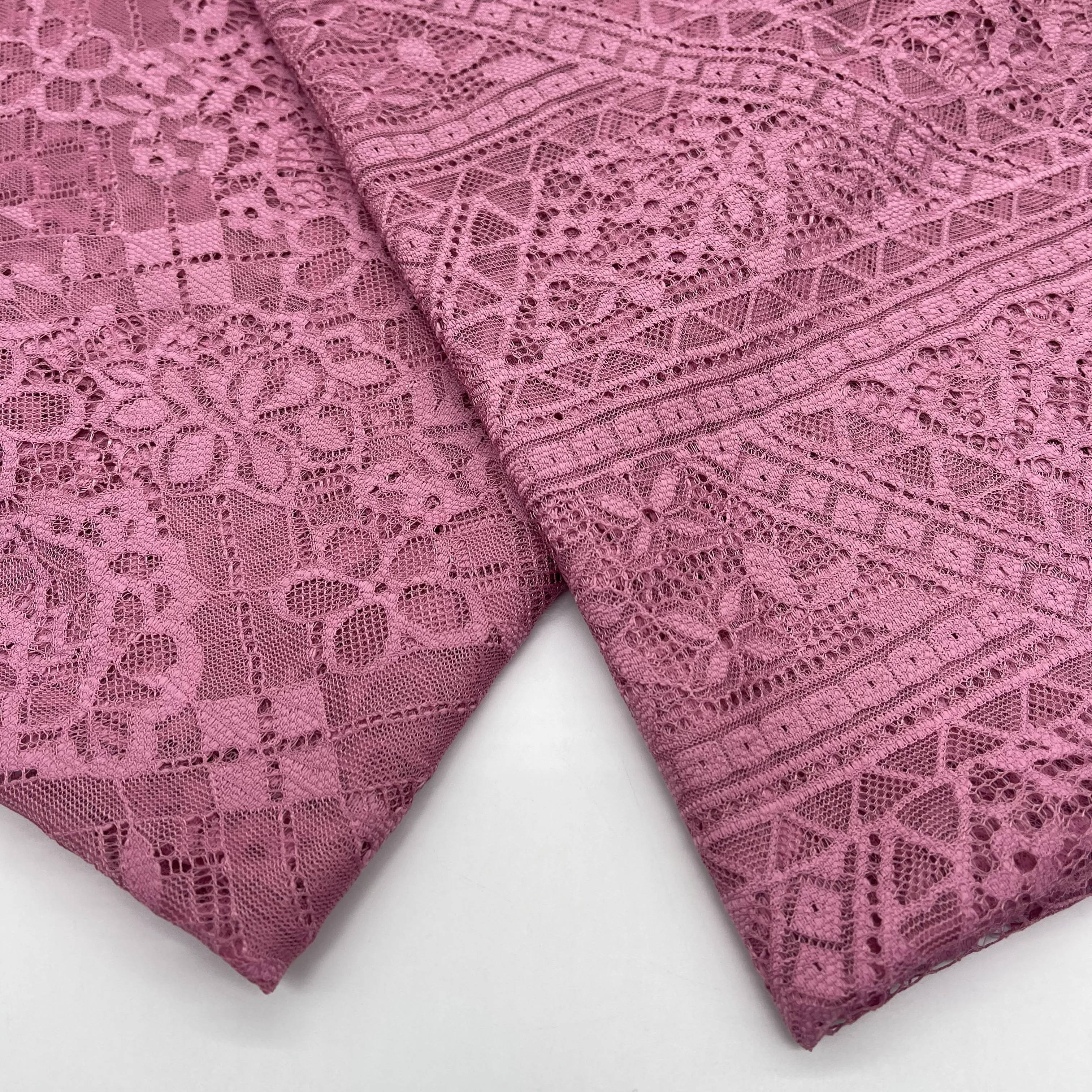 Wholesale Gradient Pink Mesh Lace Sequin Embroidery Fabric With Beads