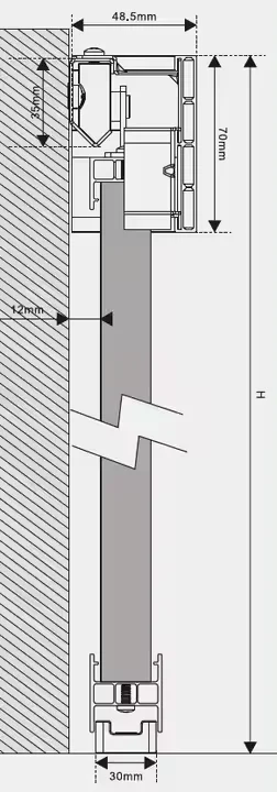 LKM-PVC01 6-Lite Plastic Sliding Barn Door with Handle and Hardware Kit