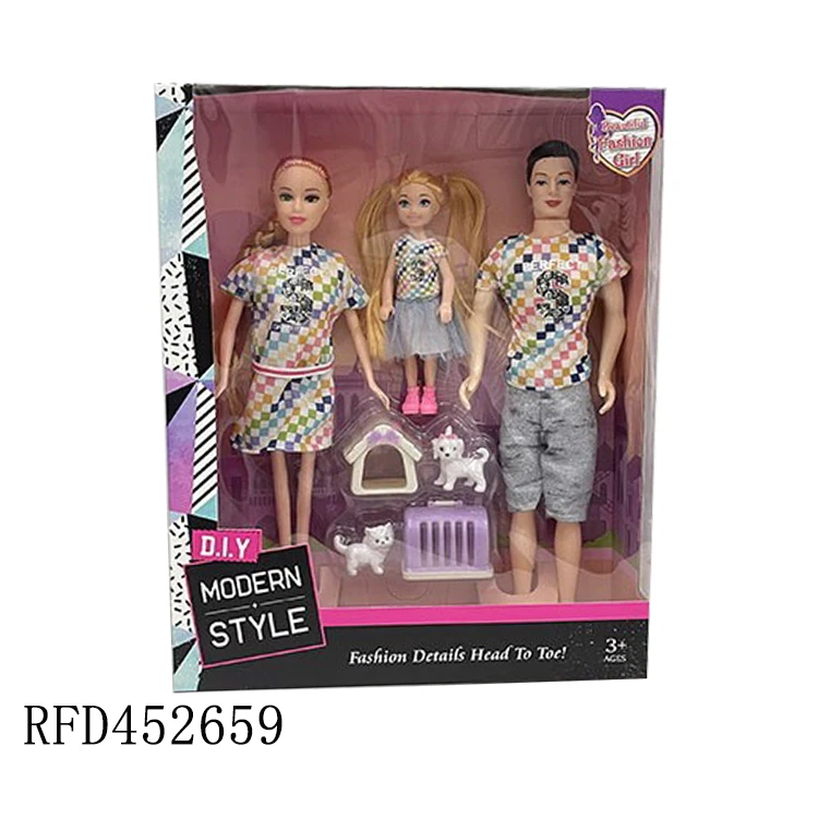 11.5 Inch Fashion Family Dolls Set For Kids Children