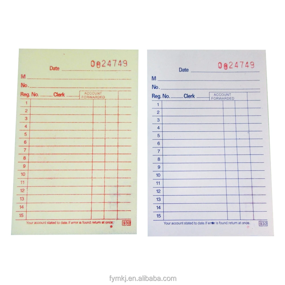 OEM ODM Cheap Invoice Book CB CFB CF 3ply NCR Continuous Carbonless Printing 4ply Paper  NCR Carbon-less Paper Receipt Book