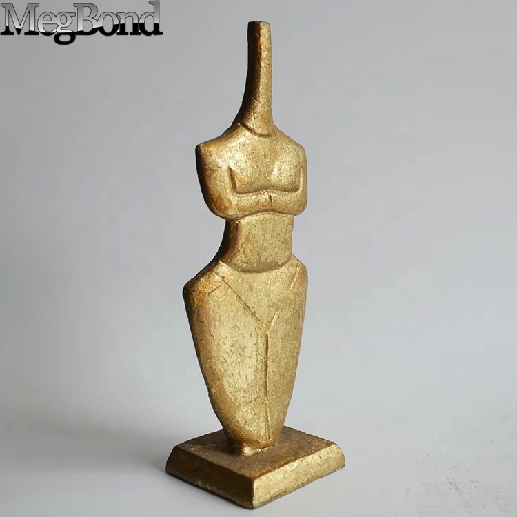 Cast iron abstract golden man  metal table decor,  Mini metal abstract sculpture