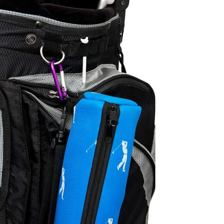 Custom Printing Insulated 6 Beer Can Tube Cooler Slim Sling Cooler Golf Can Holder Sleeve Bag with Adjustable Shoulder Strap