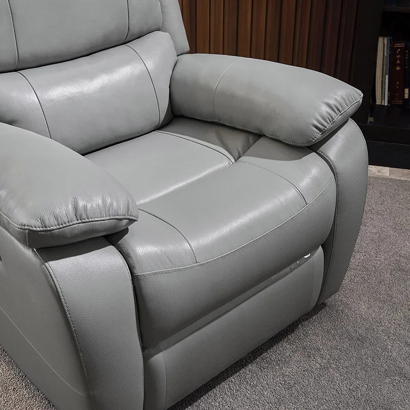 Modern Lazy Multifunctional Single Arm Leather Recliner Sofa Chairs With Footres