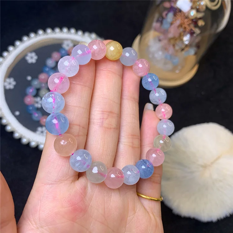 Natural Morgan Stone Bracelet candy color Morgan stone factory wholesale natural crystal jewelry Amoy source