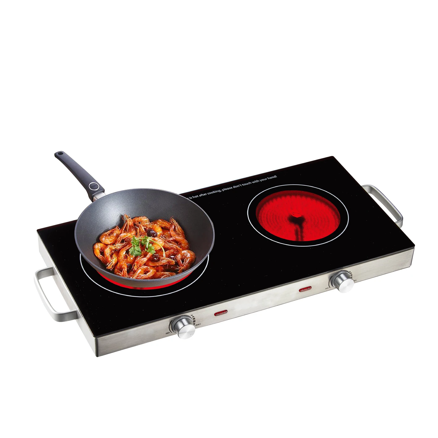 High quality 2800W 3200W stainless steel electric double infrared induction ceramic cooker infrared cooker stove