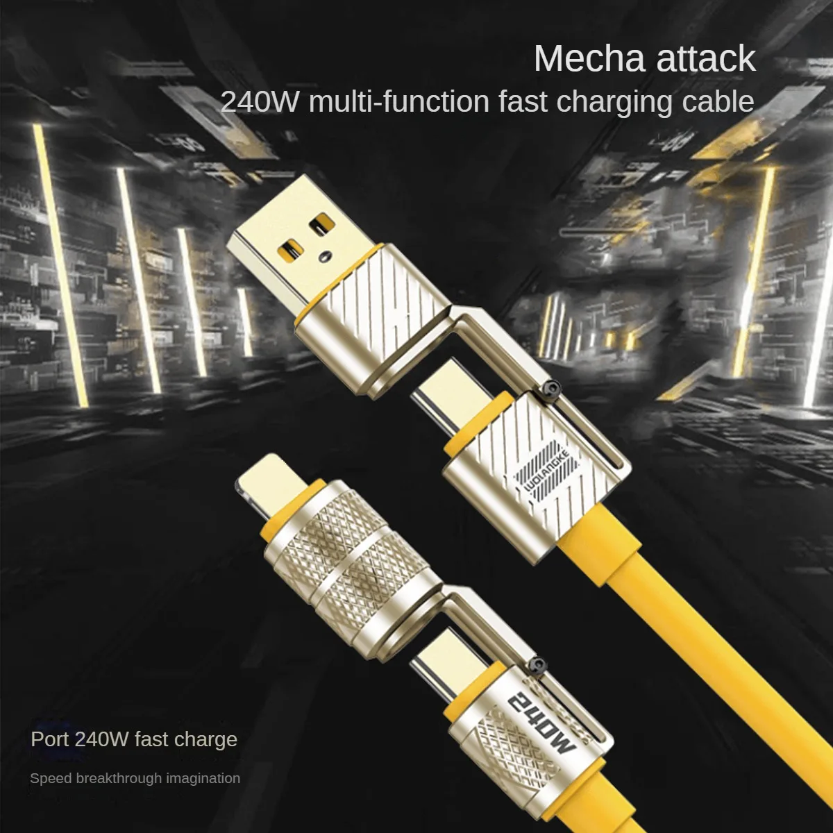 New 240w 4 in 1 charger cable Type C Fast Charging Cable Phones& Laptops Multifunctional Data line for iphone 16 15 samsung s24