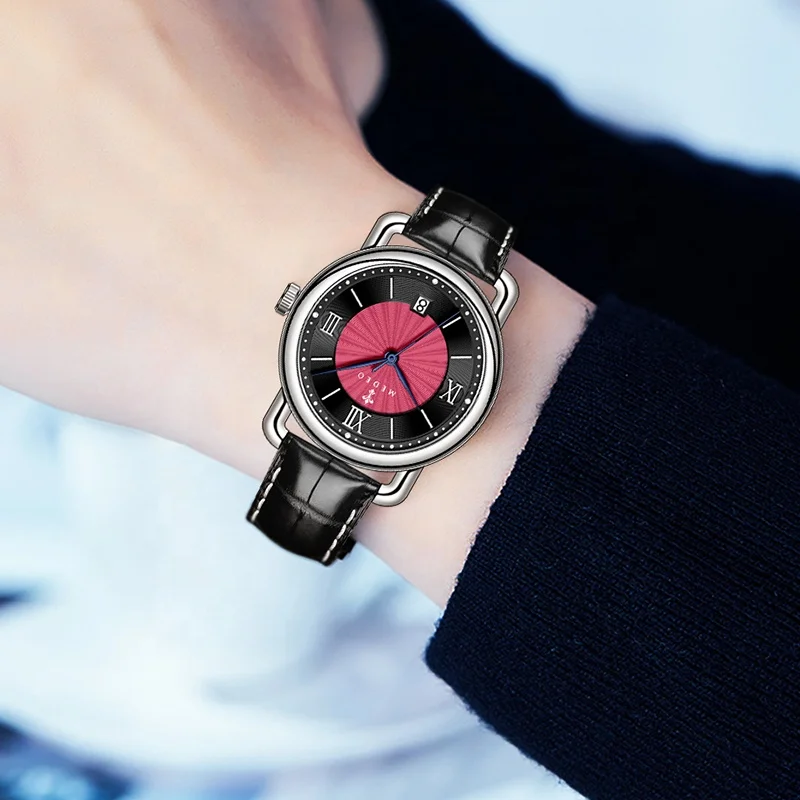 Strap Wristwatch Quartz Watch Stainless Steel Buckle Genuine Leather watch Straps Sapphire Glass Quartz Watch for Men