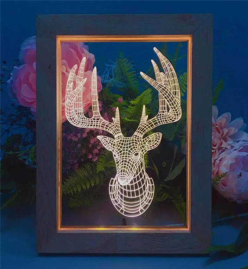 High quality best price Square acrylic Led Shadow Box 3D Wall Art picture frame with light