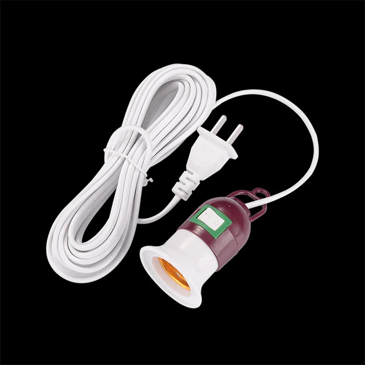 E26 E27 Wire Lamp Holder With On/off Switch EU US UK AU 2pin Plug