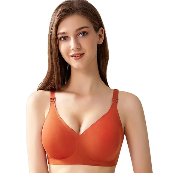 Wholesale Seamless No Wire Soft Breastfeeding Smooth Ultra Maternity Nursing Sports Bra for Breastfeeding