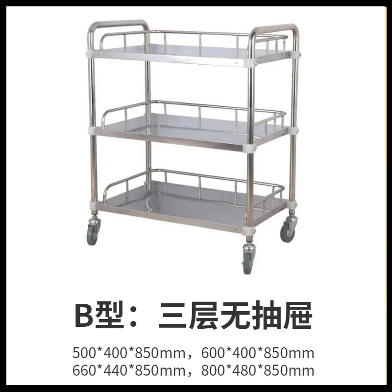 Wholesale Stainless steel hospital dressing trolley Clinic Medical Emergency Treatment Cart Trolley with drawers