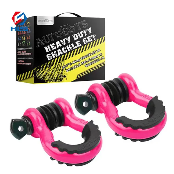 Heavy Duty European Type  Off-Road Vehicles Drop Forged Pink Shandong Bow 3/4 Shackle