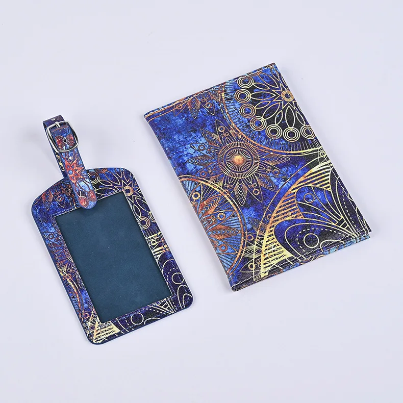 2 Pieces OEM Printing Passport Covers and Luggage Tags, Passport Holder Travel Suitcase Tag Set