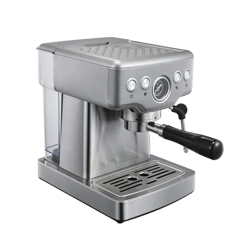Stainless Steel Housing 19 bar Espresso Coffee Machine, with Built in Pressure Gauge and Milk Frother/Steam Wand