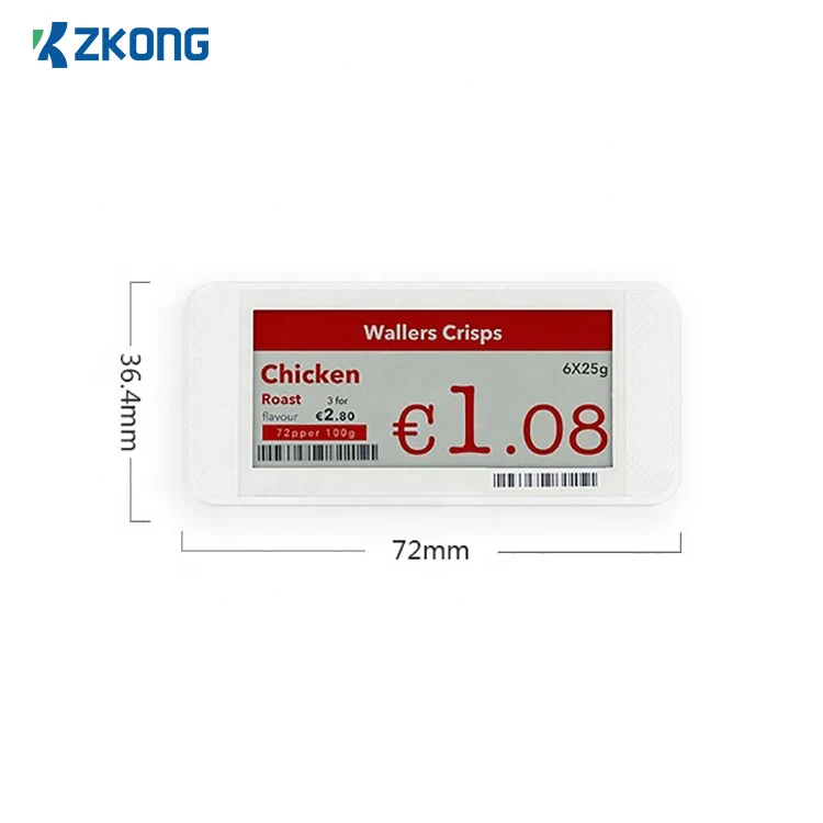 Zkong Fashion 2.1 inch electronic shelf label supermarket digital esl electronic price tag