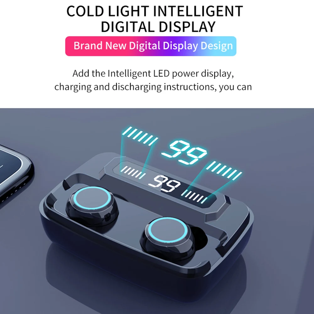 
free shipping 2021 New Sample OK IPX7 2000mah Wireless Earbuds Headphone Gaming Headset TWS Wireless Earphones For 