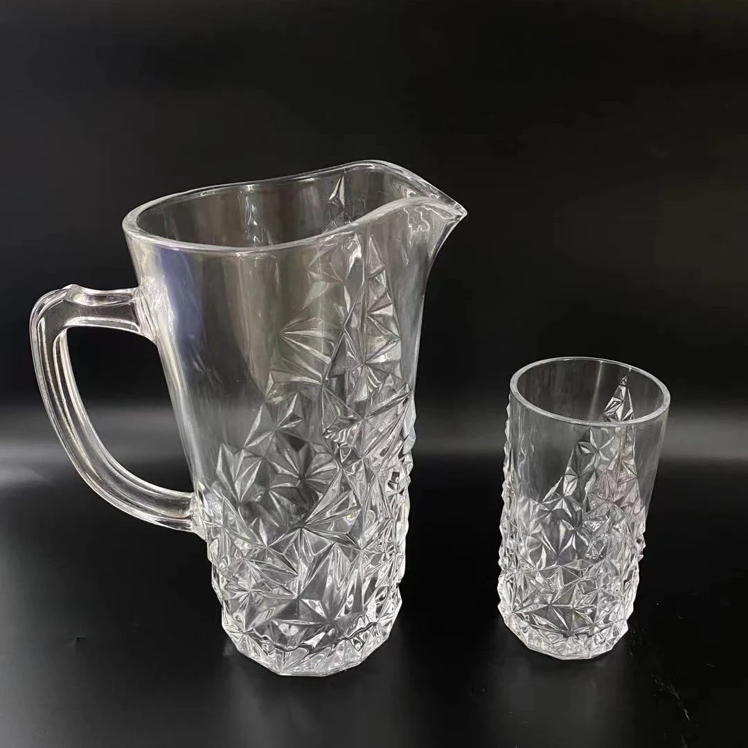 2021 new the glass gift set contains a kettle and six cups for wedding holiday and home use