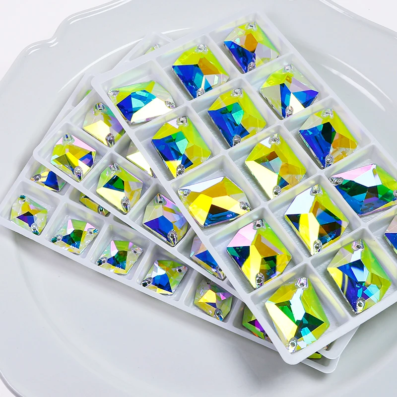 Dongzhou 4070 Crystal 17*13mm sew on with 2holes flatback rhinestone For Garment