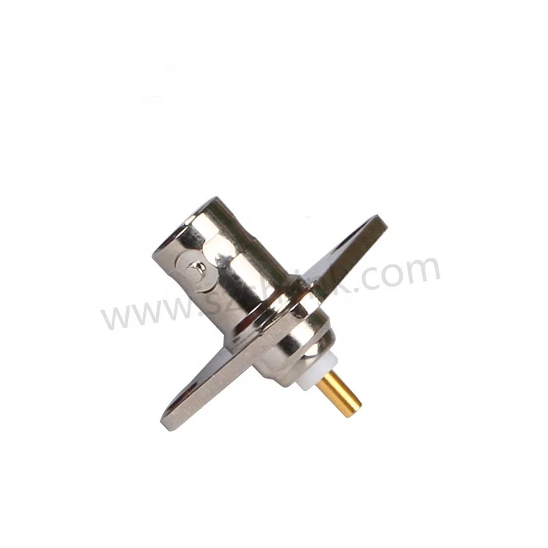 BNC Female Panel Mount Solder Pot Terminal 4 Holes Flange-BNC Connector