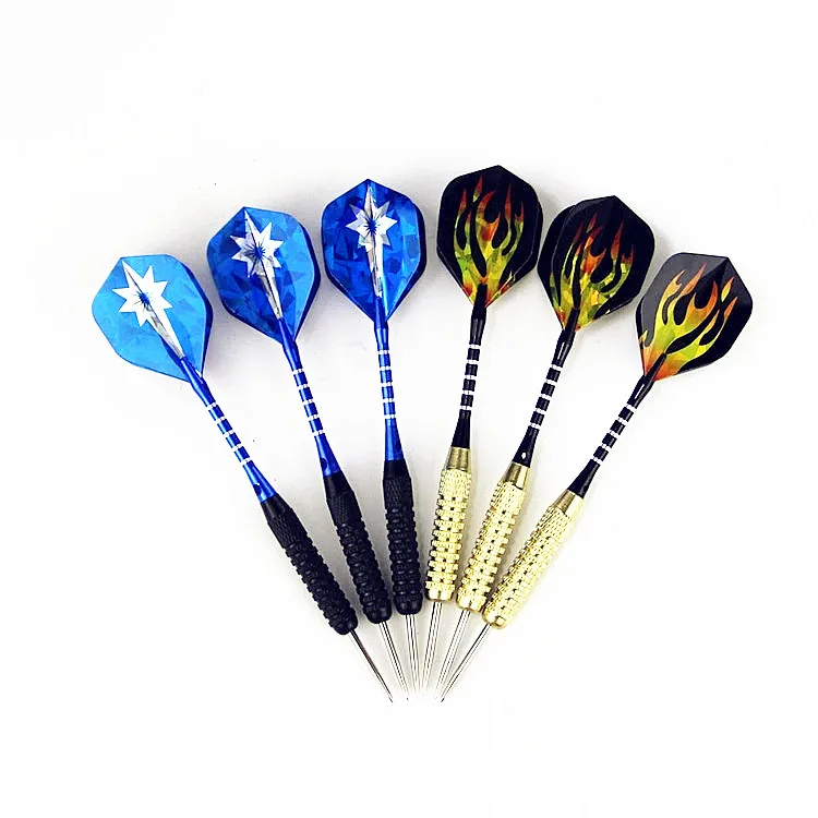 Wholesale High Quality 6 pcs Brass iron Dart Set With Steel Tip Darts Accessories for dartboard Sports games