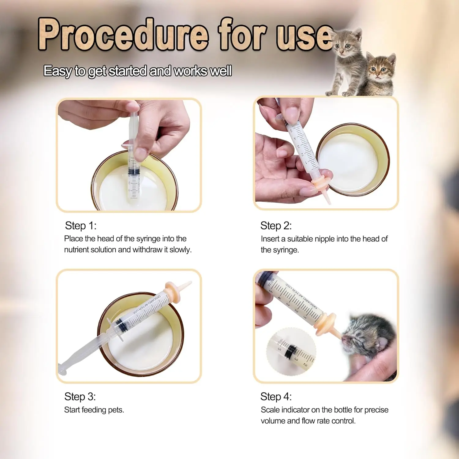 Pet Feeder Syringe Newborn Animal Feeder Syringe Pet Feeding Nursing Syringe Silicone Feeding Pacifier Pet Feeding Nipple