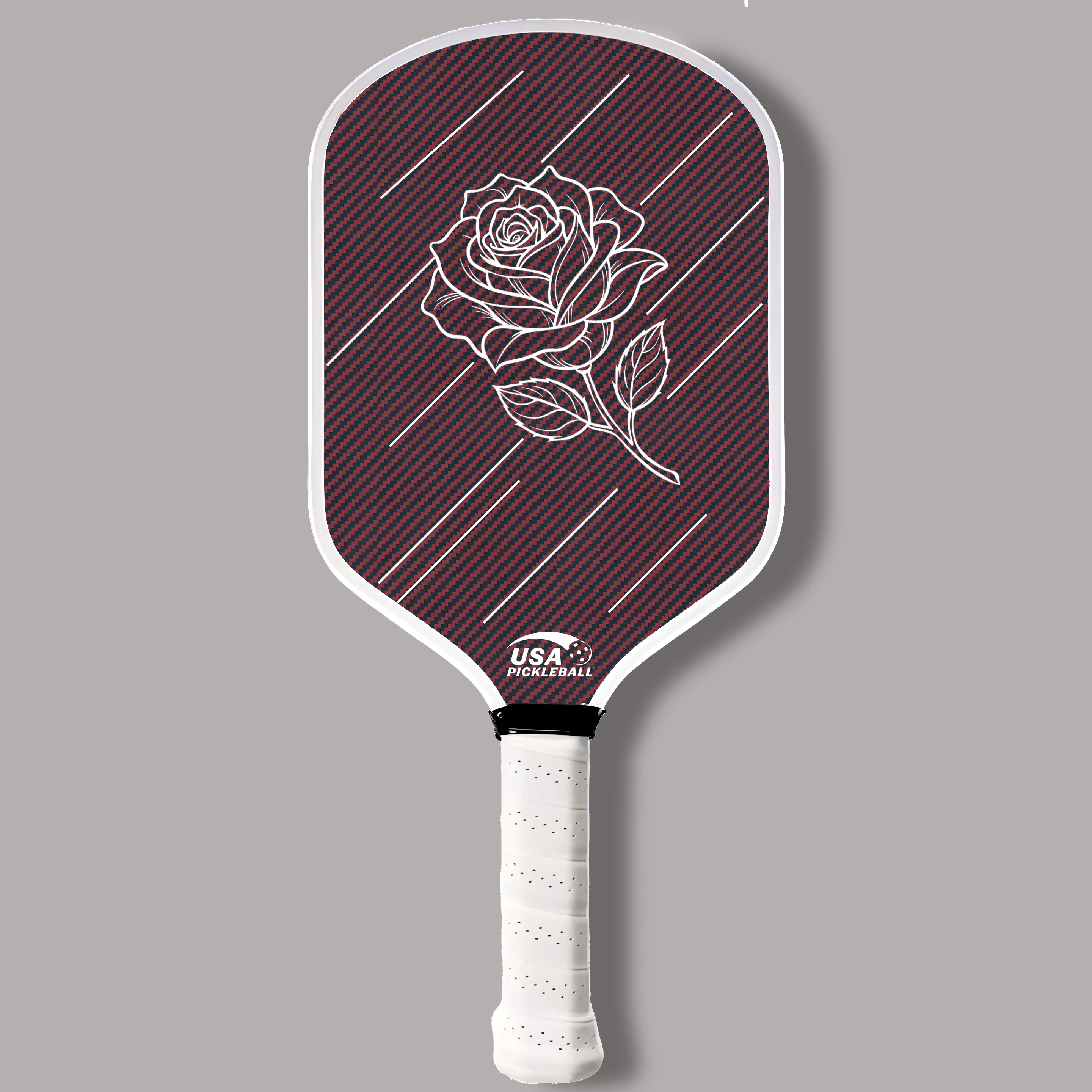 2024 Бестселлер кевлар красная роза Pickleball Paddle оптом красный и черный кевларовый весло