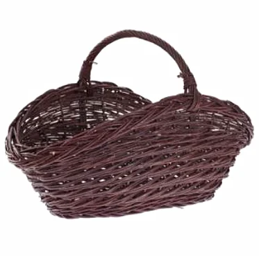 
wholesale willow sundries basket wicker shopping basket with wheel 