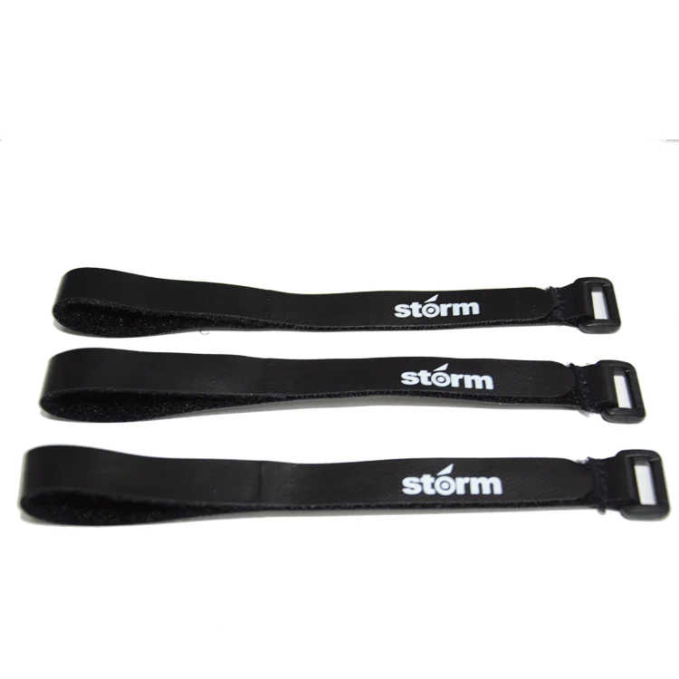Logo printed 12 inch adjustable cable ties organizer fastener hook and loop strap with plastic buckle