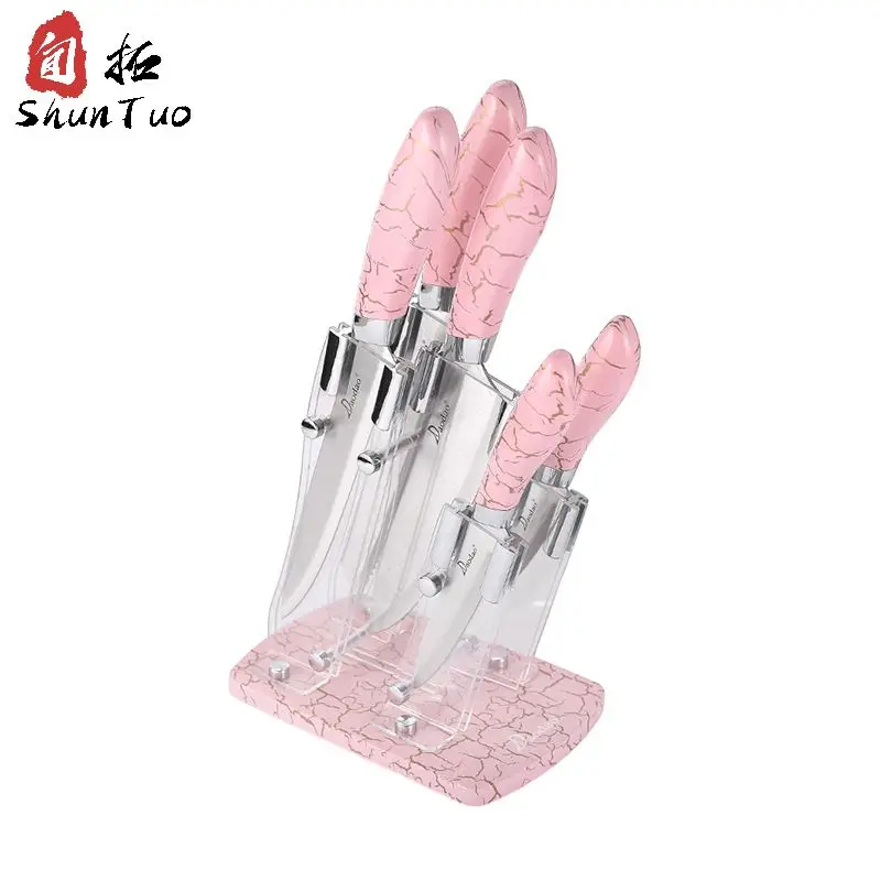 Online Portable Full Tang g10 Classic Hollow Handle Kitchen Chef Skiving Skinner Slicing Gyuto Shears Knife Set With Box