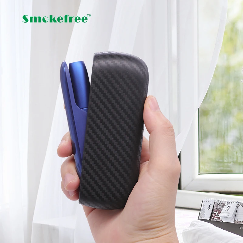
Smokefree New design blue Carbon Fiber Pattern case weaving logo Soft shell for use with IQOS 3.0 