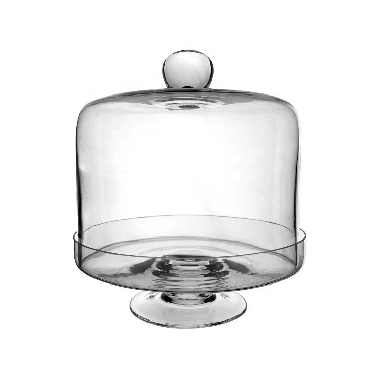 Handmade Glass cake stand with lid